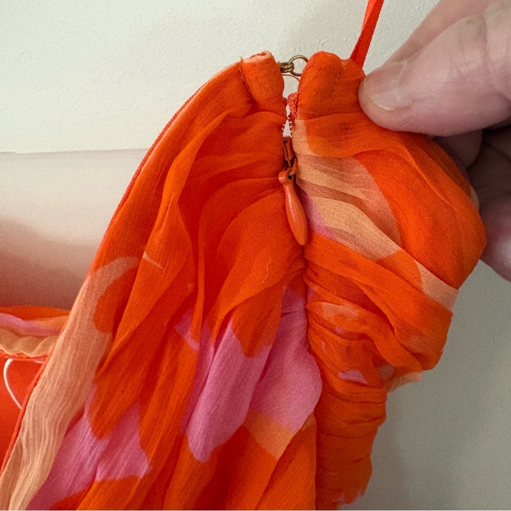 Ramy Brook Bernadette Midi Strapless Dress in Zinnia Combo. Size 10. - Picture 8 of 16